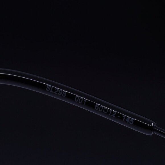 Saint Laurent SL298 001 Aviator Sunglasses - Black - Picture 5 of 9